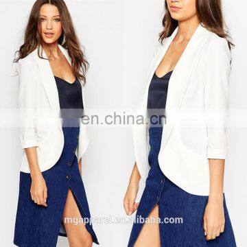 Wholesale open waterfall front fashion women's coat ladies blazer designs women blazer