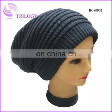Winter Plicate Baggy Beanie Knit Crochet Ski Hat Plicate Slouch Beanie Winter Hat