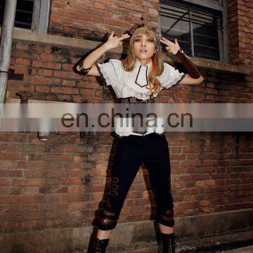 Steampunk Capri Pants With Laced Inserts photo-4