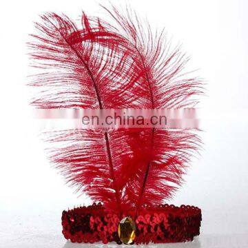 (DX-JQ-0461)RED OSTRICH FEATHER CARNIVAL HEADPIECES EQUIPMENT