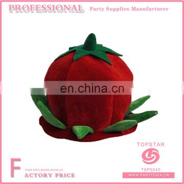 Red plush material tomato shape hat for party festival children party favor