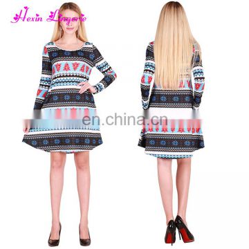 Aliexpress blue snowflake long sleeves women sexy party christmas one piece dress stylish