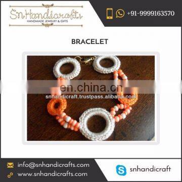 Attractive Cotton Crocheted Bracelet for Sale in Overseas Market