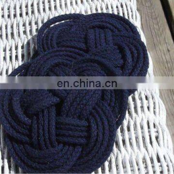 Navy Blue Rope Coaster Nautical Rope Coaster Rope Coaster Woven Coaster Handmade Rope Coaster