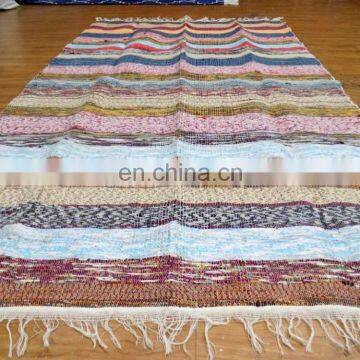 Handmade Cotton Chindi Rug Hand Woven Runner Dari