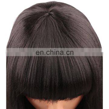 Human Hair Full Lace Wigs With Bangs Glueless Lace Wig photo-5