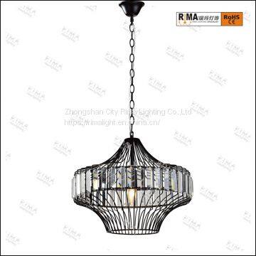 RM5129 Iron Pendant Light Interior Decorative Cage Industrial Vintage Pendant Lamps photo-2
