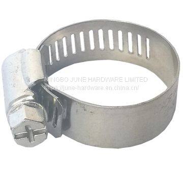 Galvanized steel W1 American type hose clamp