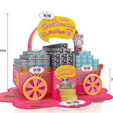 Customized promotional tissue corrugated paper island display/ dumpbin/ standee