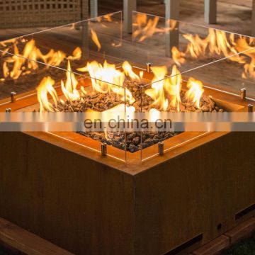 Stocked Feature decorative gas fire pit with glass