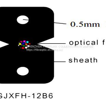 Indoor Flat Drop Cable GJXFH-12 Cores