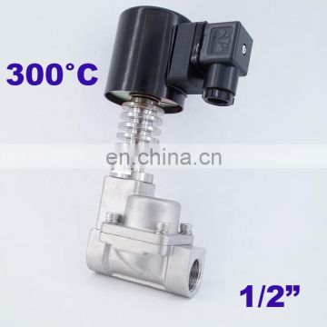 0.5-16bar 2 way normal close steam solenoid valve G1/2" 220V AC Orifice 15mm 300 degree high temperature stainless steel valve