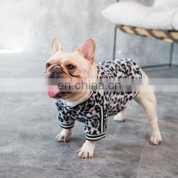 Cool Pet Fat Dog Leopard Print Jacket Bulldog Puppy Letter Clothes Small-breed Dog photo-2