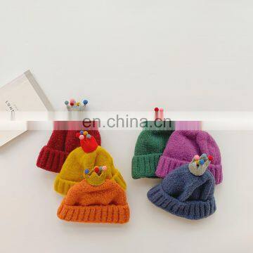 6129/Hot Selling Colorful Cute Kids Winter Warm Hat China Manufacturer Thermal Girls Hats