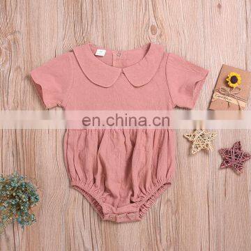 Baby Girl Doll Collar Romper Toddler Infant Summer Bodysuit Short Sleeve Jumpsuit photo-4