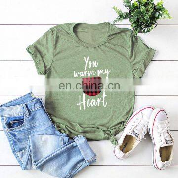 2020 Valentine Couples Lovers T-Shirt Women Casual Tops Tshirt Love Heart Print Short Sleeve Blouse T-Shirt Tee Female