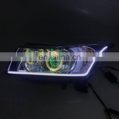 Xenon Headlight Projector Lens Angel Eye Led Drl Daytime Running Light Evil Eye Turn Signal for Chevrolet Cruze 2009-2014 photo-4