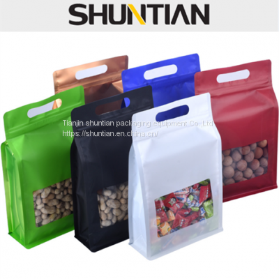 1000g white food flat bottom pouches with window