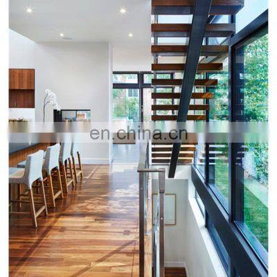 Residential mono beam straight staircase central steel spindle stairs