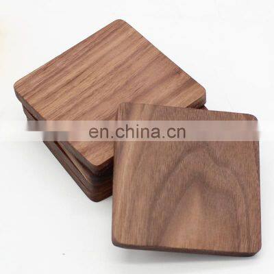 wooden crafts cup mat eco-friendly custom logo walnut cherry wood coaster