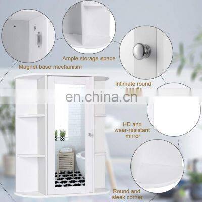 Single Door Wall Mounted Mirror Cabinet for Bathroom photo-3