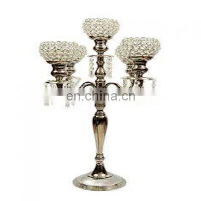 silver plated crystal ball candelabra