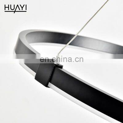 HUAYI New Arrival Living Room Indoor Decoration Hanging Circular LED Modern Pendant Light