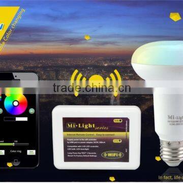 AC85-265V 2.4GHz RF Touch Remote Control E27 Smart WiFi LED Bulb Lamp 9W 850LM with Mi.Light WIFI APP Controller for Android IOS