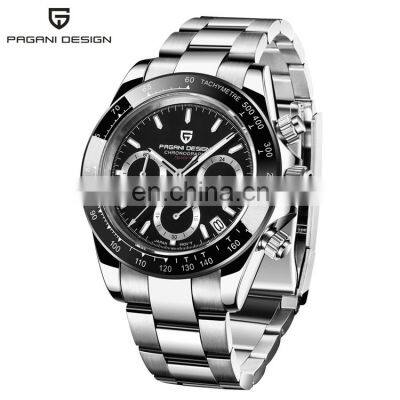 PAGANI DESIGN PD-1644 Stainless Steel Hand Watches For Men Calendar Japan Quartz Men Watches Waterproof