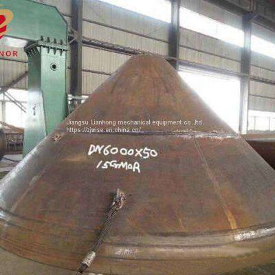 Thick Wall Large Carbon Steel Conical end With Dull Polished for Tank end ID6000mm*50mm