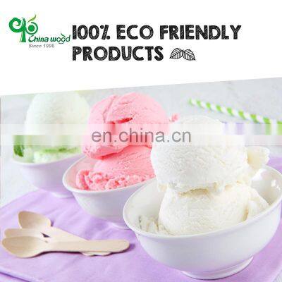 Disposable Eco Friendly Natural Birch Wooden Mini Dessert Small Ice Cream Scoop Spoons With Custom Logo photo-4