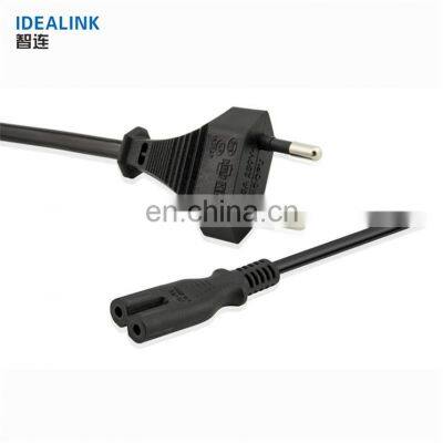 OEM AC Copper Power Cord With Connector, 2 Pin Electric Plug Europe Power Cords