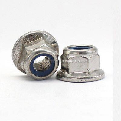 Prevailing Torque Type Hex Flange Nut Grade 8 10 With Non Metallic Insert