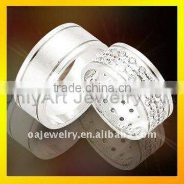 hor selling friendship gift cheap jewelry couple silver cz rings