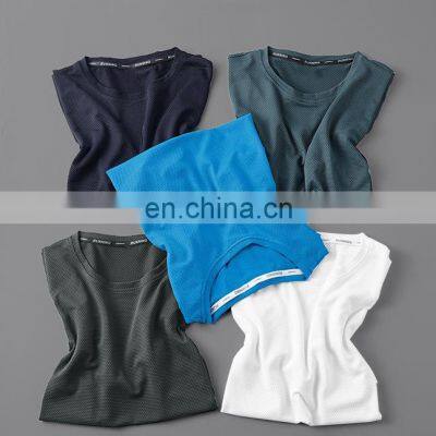 Quick Dry Round Neck Sports Gym Shirt Short Sleeve Solid Color Casual Men's T-Shirt Running Training Wear Clothing photo-5