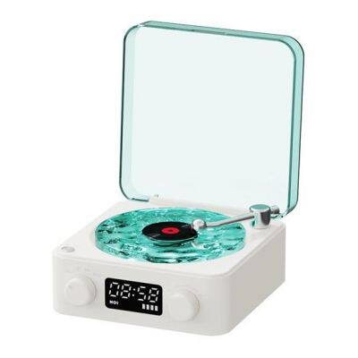 2024 New KAWOO Listening Sea Wireless Small Retro Bluetooth Speaker White Noise Speakers For Bedroom With Clock Atmosphere Light