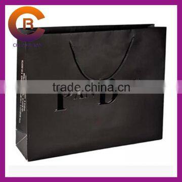 Black hot stamping printing black paper bag for charcoal