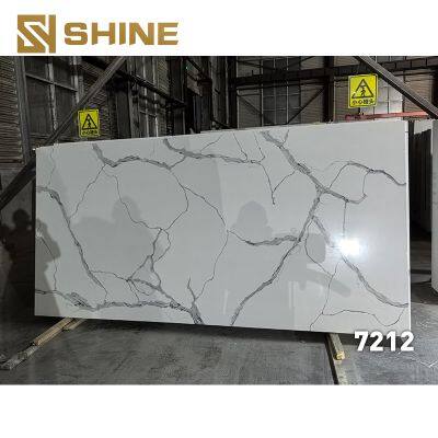 Luxury Modern Design Artificial Quartz Stone Slab Glossy Marble for Kitchen Villa Bedroom Hotel Bathroom Countertop
