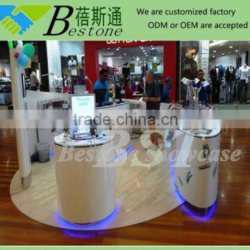 Modern oval center table for mobile phone, table stand for mobile phone, mobile phone display table