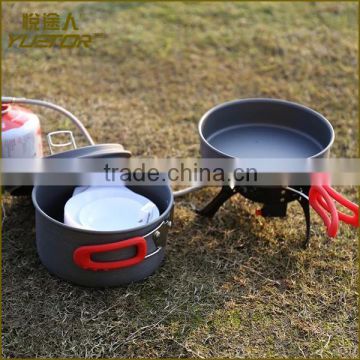 China Factory cookware set pots with carry bag