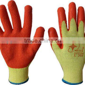 latex working glove,wrinkle latex coated glove