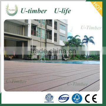 Wood plastic composite hollow deck flooring for swimming pool, terrace, gallery