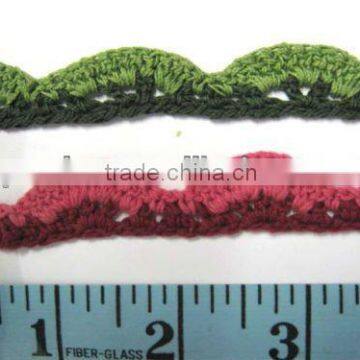 Lace Trimming, Rayon Crochet Fringe Trim Sew on 2yds