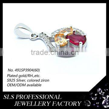 Pure Silver Material Jewelry Sets With Yellow/ruby Glass Stones Micro Paved Fashion Jewelry Sets for Women photo-5