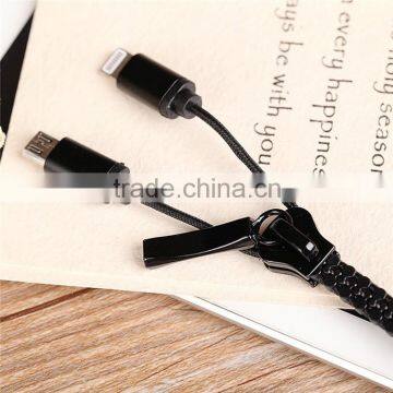 Zipper 2-in-1 Male plug Mini USB 8 pin Connector and Micro USB Cable