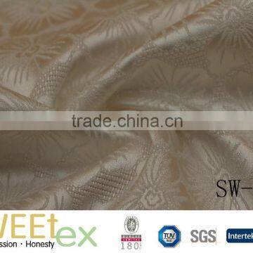 2017 Spring wholesale women dresses heavy Poly spandex weft stretch shinny flowers jacquard fabric