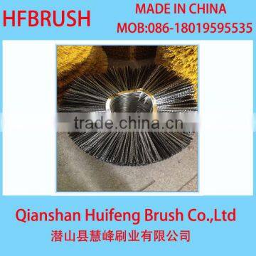 Black bristle wire cleaning road brush