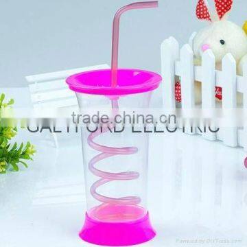 Plastic cup with straw - 400ml