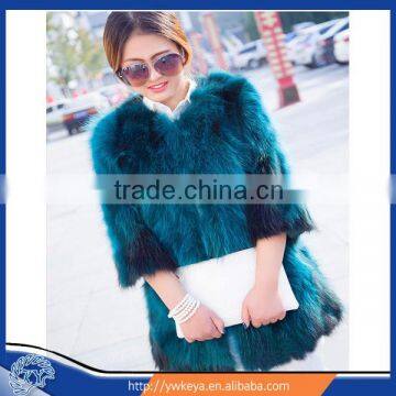 New design Winter 2015 oversized korean style Warm genuine raccoon fur coat