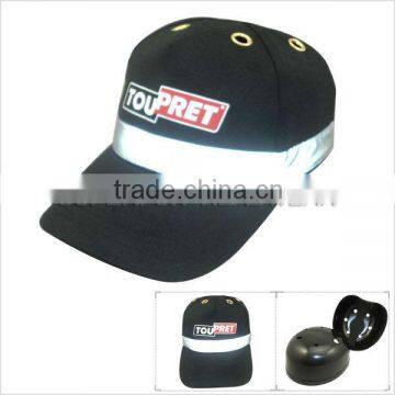 safety bump baseball caps with reflective tape